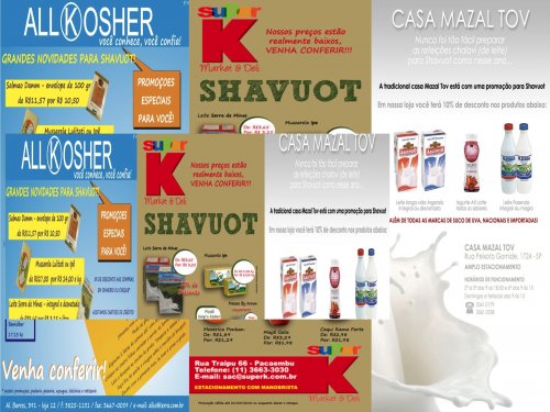 Promoções e descontos de Shavuot em 3 grandes mercados exclusivos Kasher de S.P.