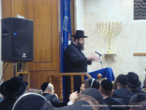 Rav Moshe Braverman de Israel ministra discurso no Beit Midrash Beis Yitschok