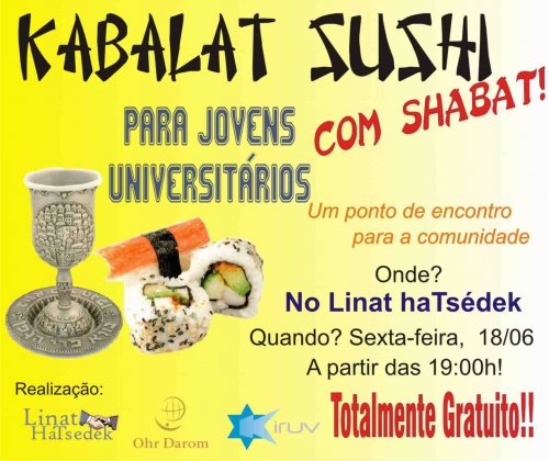 Kabalat Sushi com Shabat para Jovens Universitario de Porto Alegre