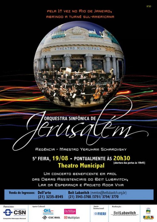 Orquestra sinfonica de Jerusalém pela primeira vez no Rio de Janeiro em prol do Beit Lubavitch