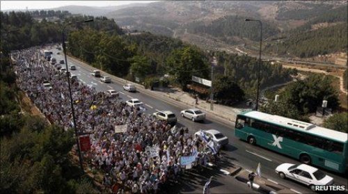 Jerusalem recebe a marcha de apoio ao soldado Gilad Shalit com braços abertos