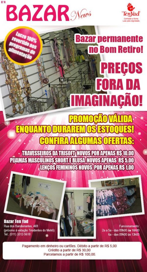 Bazar Permanente do Ten Yad com preços fora da imaginação