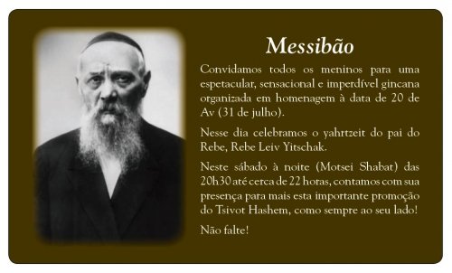 Messibão do Tsivot Hashem - Gincana '20 de Av' para Meninos no Beit Chabad Central