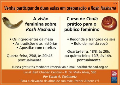 Curso: A visão feminina sobre Rosh Hashaná com Sarah A. Steinmetz