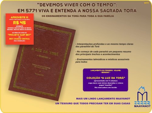 Editora Maayanot lança novo livro: A Luz da Tora - Bereshit