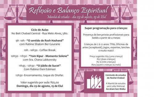 Manhã de Estudos: Reflexão e Balanço Espiritual para mulheres e crianças