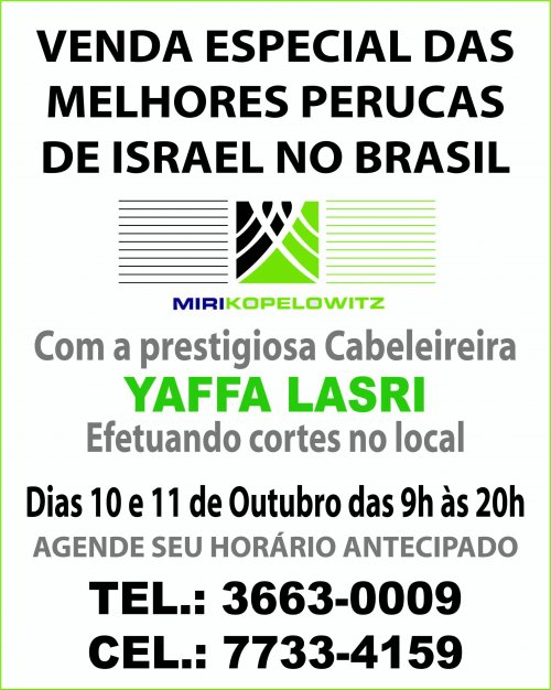 Venda Especial das Melhores Perucas de Israel no Brasil - Perucas Miri Kopelowitz com Yaffa Lasri - Um Projeto de Mariela Perucas