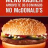 Mc Donalds - Domingo extra com Menu especial Kasher na unidade Augusta