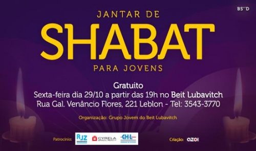 Jantar de Shabat para Jovens no Rio de Janeiro