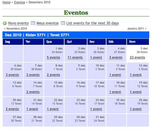 Calendário de Eventos de Koshermap Brasil registra 23 eventos e atividades no Domingo de Chanuká em todo o Brasil - Saiba como melhor utilizar esta ferramenta