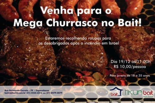 Mega Churrasco para Jovens do no Bait RJ - Tikun Bait Ação Social