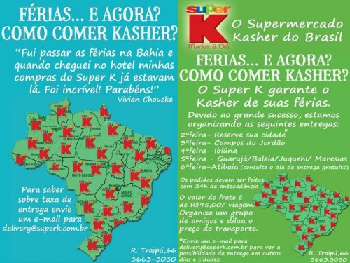 Super K garante férias Kasher e saudáveis com entrega programada para todo o Brasil