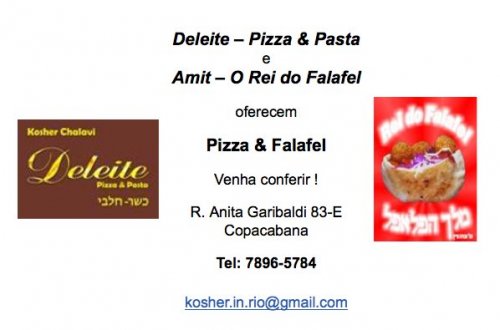 Deleite Pizza e Pasta com menu especial e falafel neste domingo no RIo de Janeiro