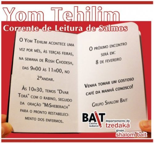 Yom Tehilim - Corrente de Leitura de Salmos para mulheres - Mês: Adar I