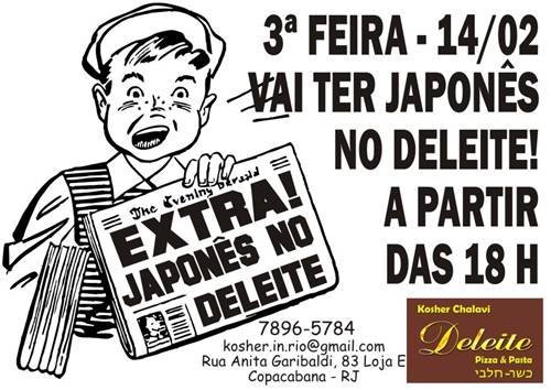 Menu Japonês Kasher no Deleite Rio de Janeiro