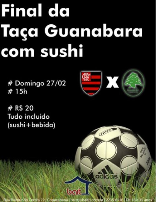 Final da Taça Guanabara com Sushi no Espaço Jovem Bait RJ