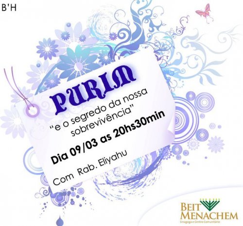 Palestra: "Purim e Segredo da Nossa Sobrevivência" com Rabino Eliyahu Rosenfeld