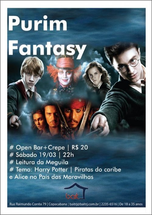 Purim Fantasy para jovens no Espaço Jovem Bait RJ