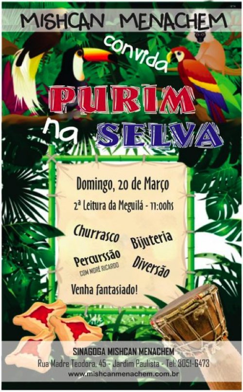 Festa de Purim na Selva com o Mishcan Menachem