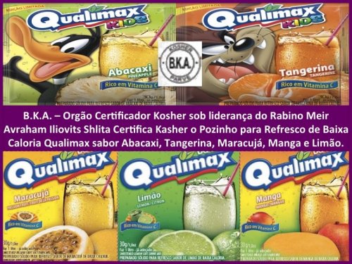 Novidade Kasher: BKA Certifica KASHER o Preparados Sólido Para Refresco Qualimax em 5 versões e sabores