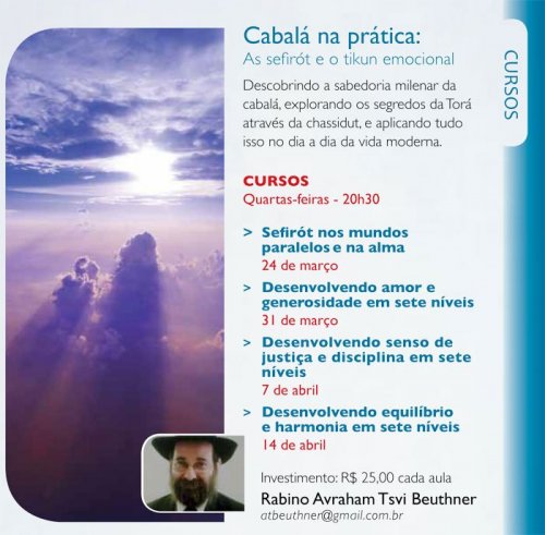 Curso RJ: Cabalá na Prática - As sefirot e o tikun emocional com Rabino Avraham Tsvi Beuthner