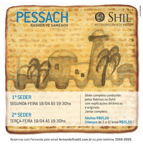 Pessach Kasher Ve'Sameach no O Shil - Beit Chabad Itaim