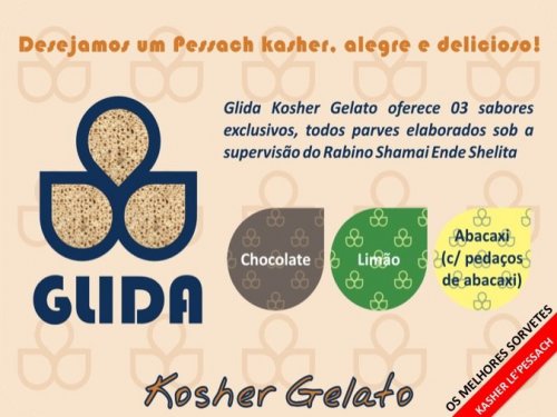 GLIDA - Os Melhores Sorvetes Kasher Le' Pessach em 3 Sabores Exclusivos Kosher Gelato