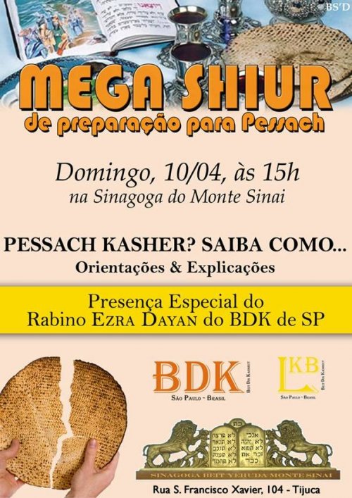 Mega Shiur Pré-Pessach no RIo de Janeiro com Rabino Ezra Dayan do BDK de São Paulo