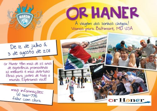 Acampamento Or Haner 2011 nos EUA para Jovens Teens de 12 a 16 anos com o Makom