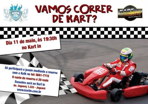 Corrida de kart para Jovens no Kart In Jaguaré com o Makom