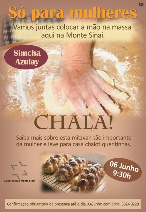 Workshop de Chalá para Mulheres com Simcha Azulay, na Congregação Monte Sinai