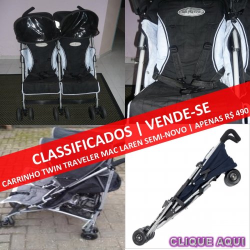 Vende-se Carrinho Duplo Twin Traveler MacLaren (Gêmeos / duas crianças) Semi-Novo por apenas R$ 490