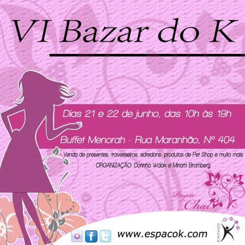 VI Bazar do Projeto Chai K no Buffet Menora