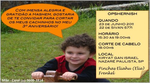 Opshernish de Pinchas Eliahu (Elie) Frenkel