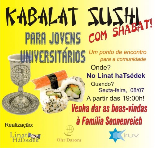 Kabalat Sushi com Shabat para Jovens Universitários em Porto Alegre