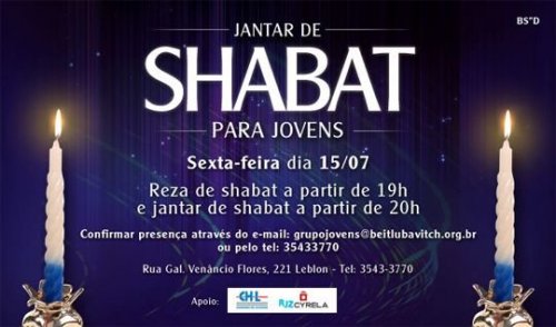 Jantar de Shabat para Jovens no Rio de Janeiro