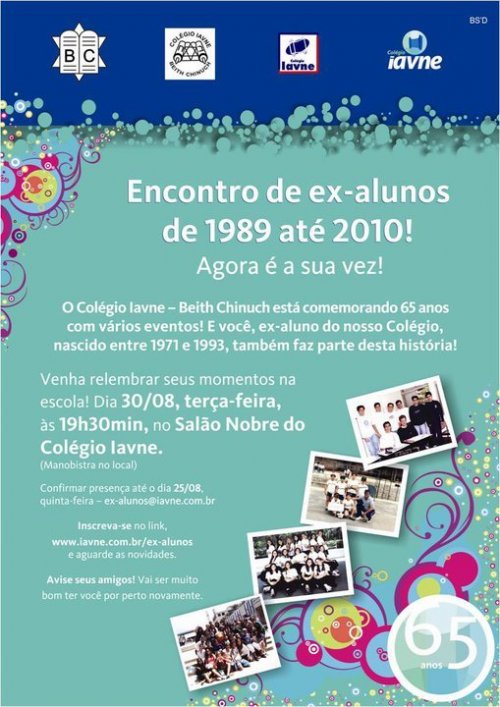 Colégio Iavne - Beith Chinuch | Encontro de ex-alunos de 1989 até 2010