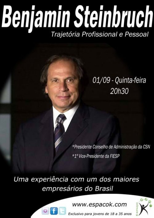 Benjamin Steinbruch da CSN em Palestra para a Juventude da Comunidade Judaica no Espaço K