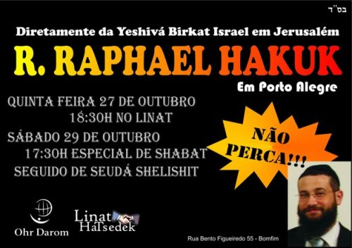 Rabino Raphael Hakuk da Yeshivá Birkat Israel em Porto Alegre