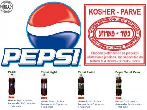 Novidade Oficial BKA - PEPSI COLA é Oficialmente Certificada Kasher no Brasil pelo BKA do Rabino Meir Avraham Iliovits Shlita