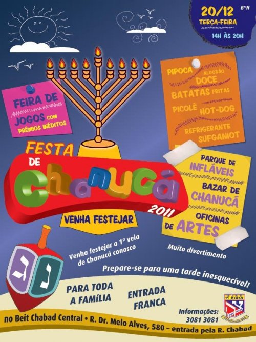 Grade Tarde de Início de Chanuká para Crianças com o Tsivot Hashem no Beit Chabad Central