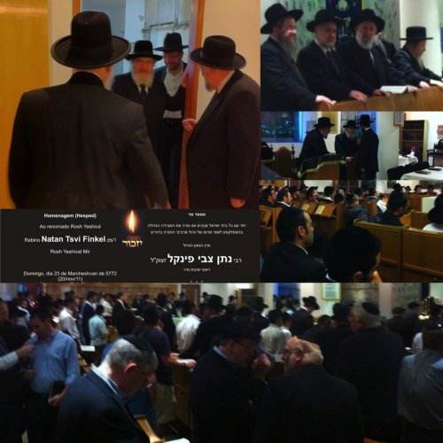 VÍDEOS E FOTOS: União Das Kehilot no Beit Chinuch: Grande Hesped ao Renomado Rosh Yeshiva de Mir - Rav Natan Tsvi Finkel ZTS"L