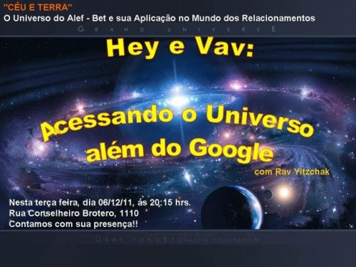 Acessando o Universo Além do Google - Hey & Vav - Palestra com Rav Yitzchak do Binian Olam