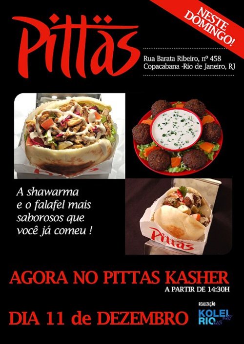 Evento Kasher do Kolel Rio no Pittas com Falafel e Shawarma