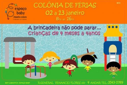 Espaço Baby RJ - Colônia de Férias para Crianças de 4 Meses a 4 Anos no Beit Lubavitch