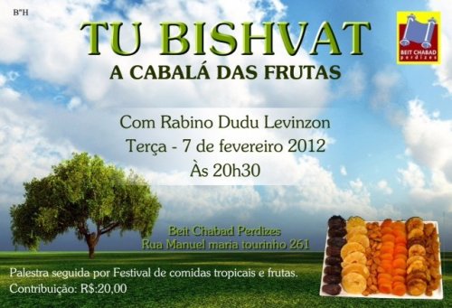 A Cabalá das Frutas - Palestra de Tu Bishvat com o Rabino Dudu Levinzon no Beit Chabad de Perdizes