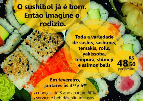 Rodízio de Sushi - Terça e Quinta - no Sushi Bol Kasher