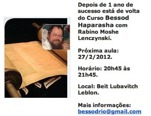 Curso Besod Haparasha com Rabino Moshe Lenczynski - Ano 2