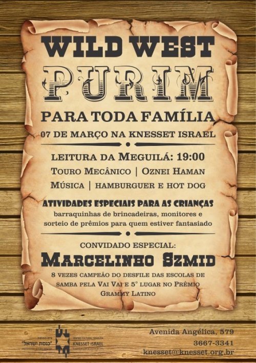 Wild West Purim para Toda a Família na Knesset Israel