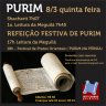 Refeição Festiva de Purim "Festival de Pratos Orientais "Purim na Pérsia" no Beit Chabad Perdizes